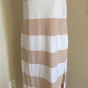 Z Supply Tan and White Striped Top